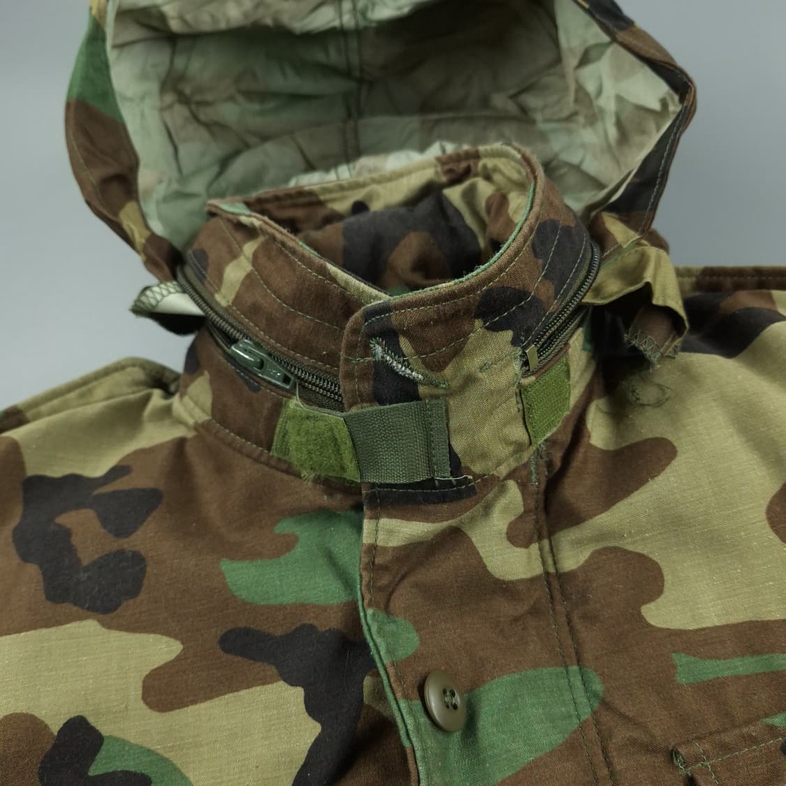 US ARMY 미육군 패치 우드랜드 밀리터리 카모플라쥬 히든후드 야상 상품이미지6