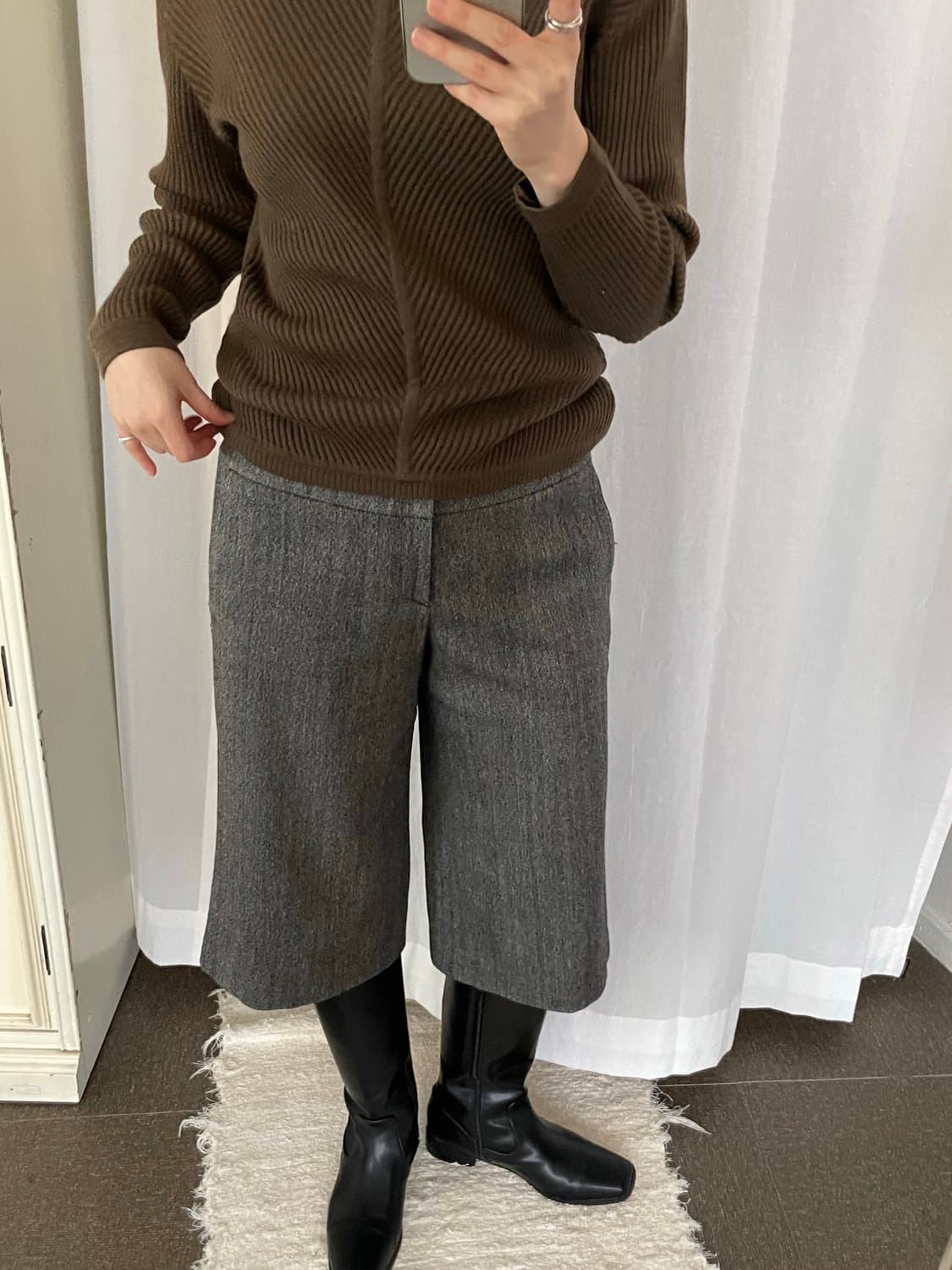 vintage herringbone wool half pants 상품이미지7