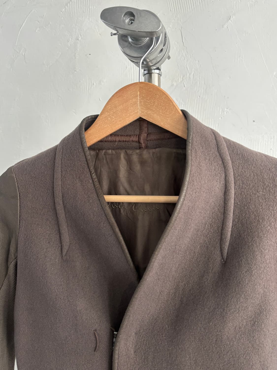 Rick Owens 릭오웬스 브라운 울 트리밍 언발 자켓  상품이미지5