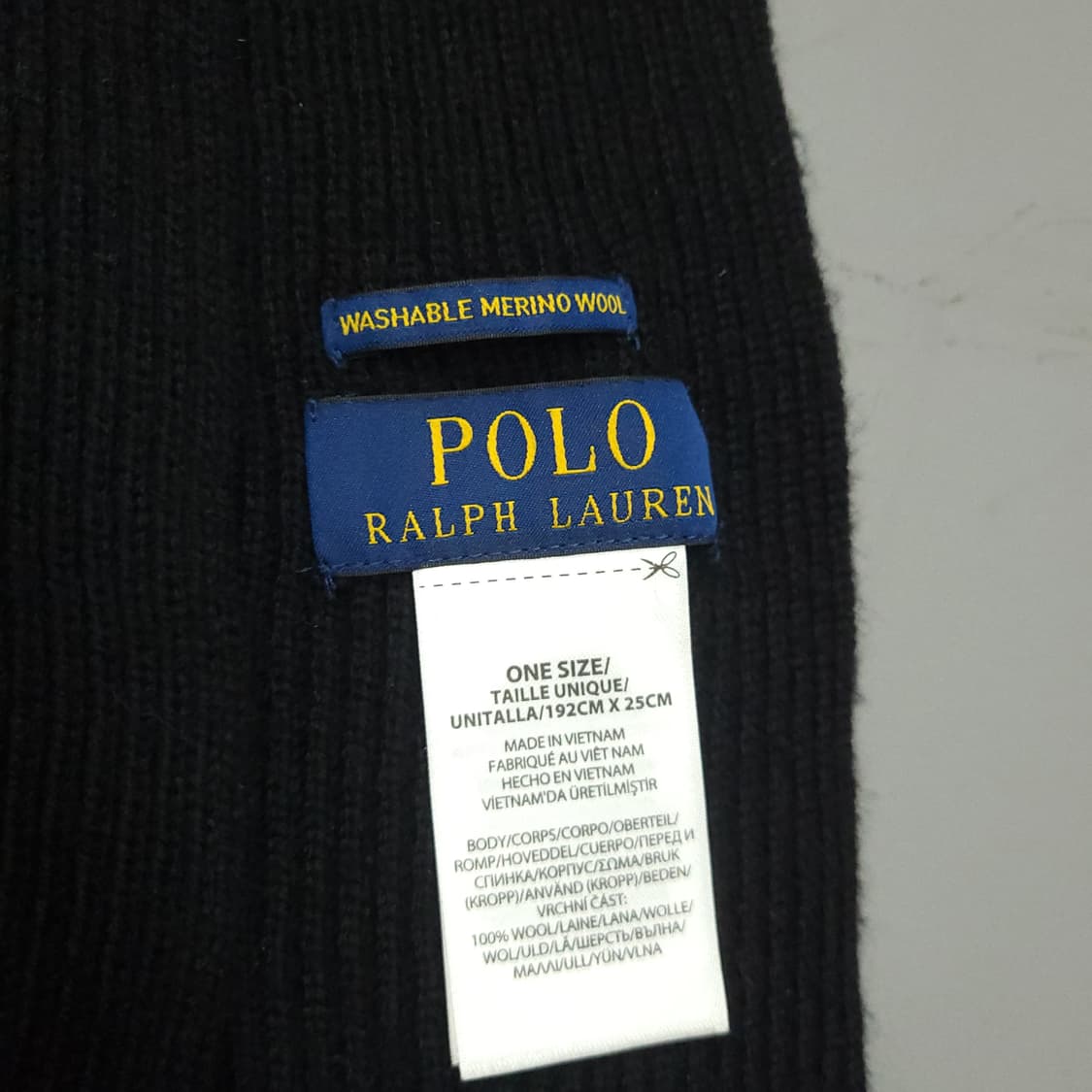 폴로 랄프로렌 신형 QR택 메리노울 머플러 블랙 상품이미지6