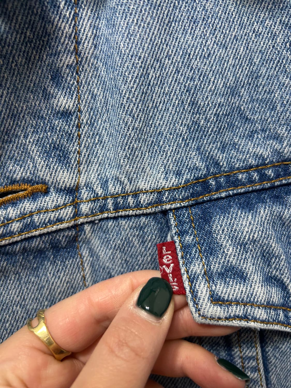 리바이스 여성 연청 데님자켓 타이거 자수 F 상품이미지4