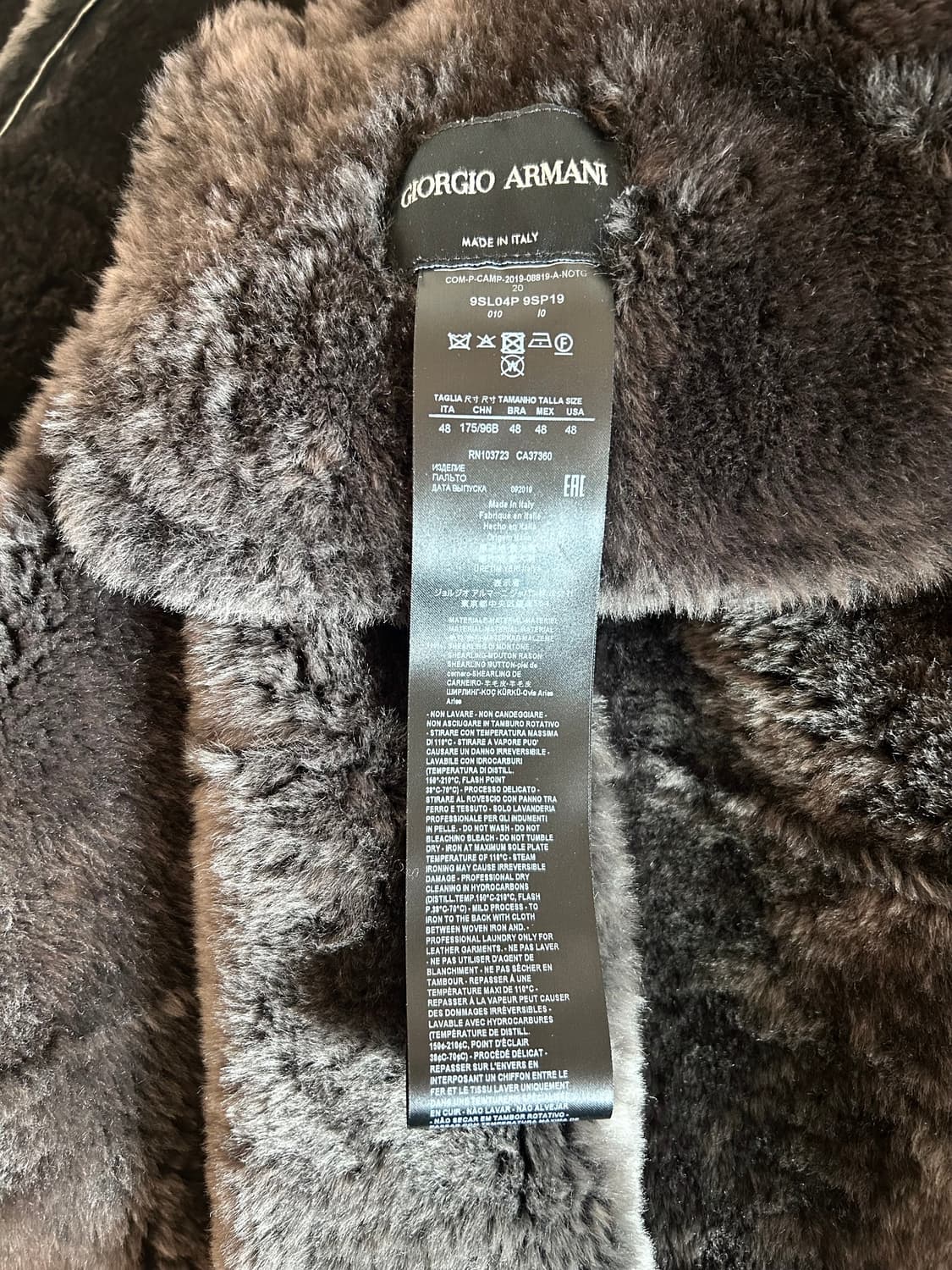 조르지오 아르마니 롱 무스탕 코트 상품이미지6