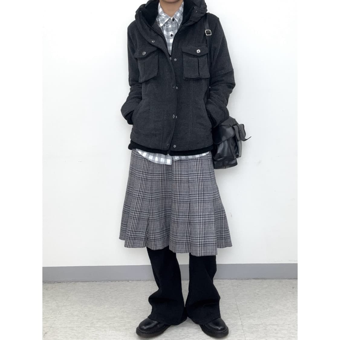 빈티지 차콜 하이넥 울 자켓 상품이미지2