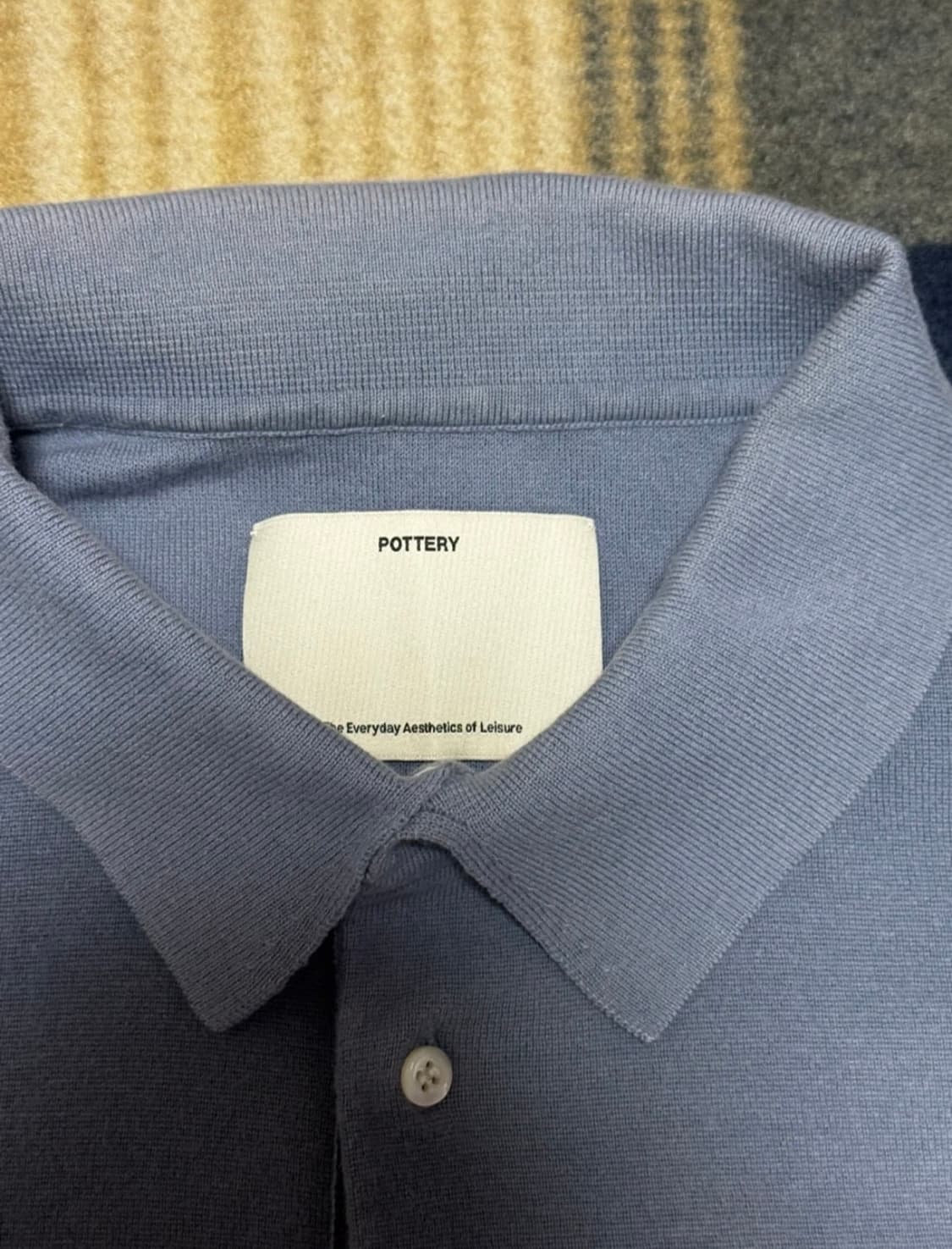 포터리 반팔 카라 니트 (블루, 3) 상품이미지1