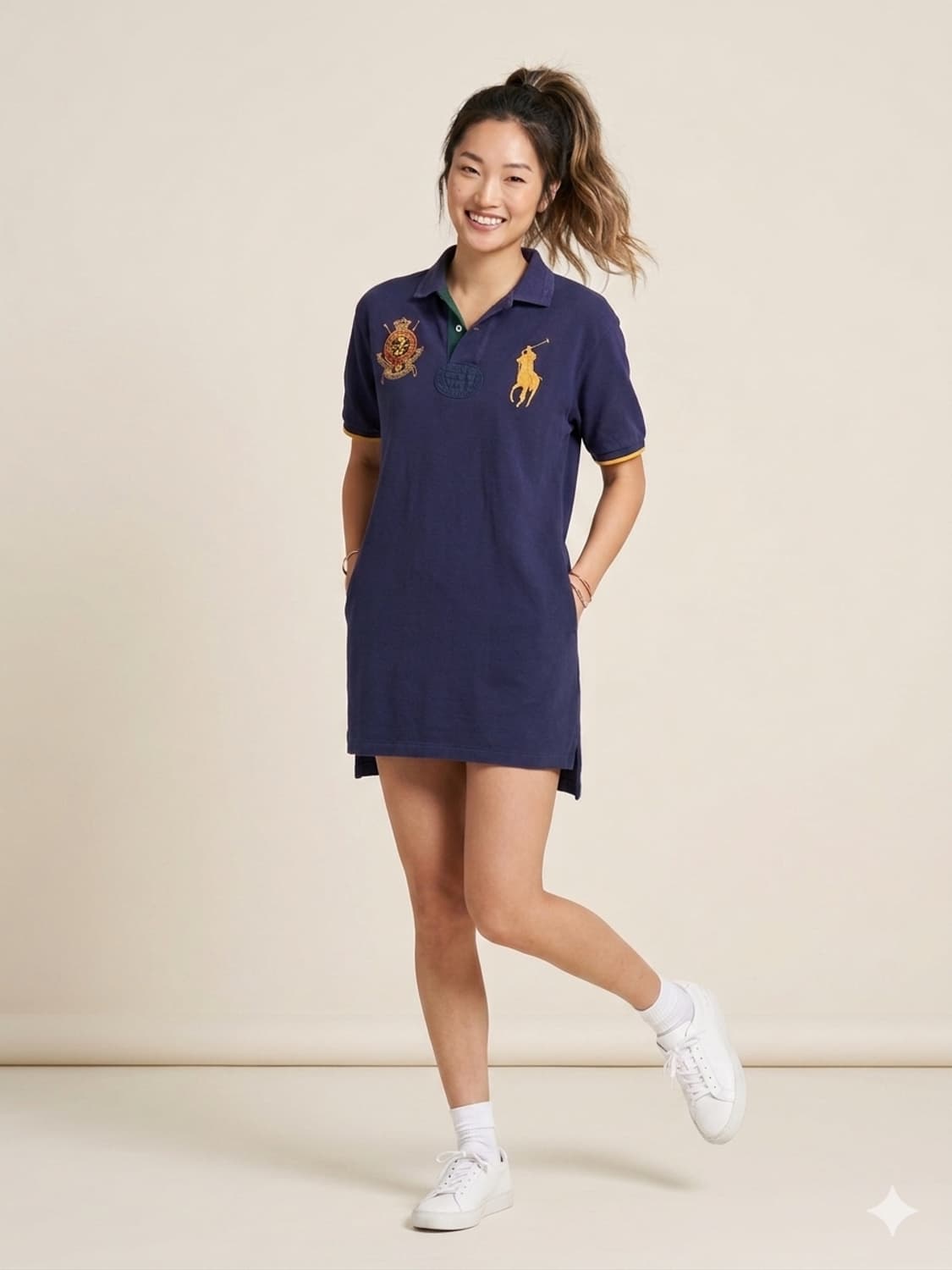 폴로 랄프 로렌 빅포니 카라티 M | 커스텀핏 네이비 | 넘버링2 빈티지 상품이미지1