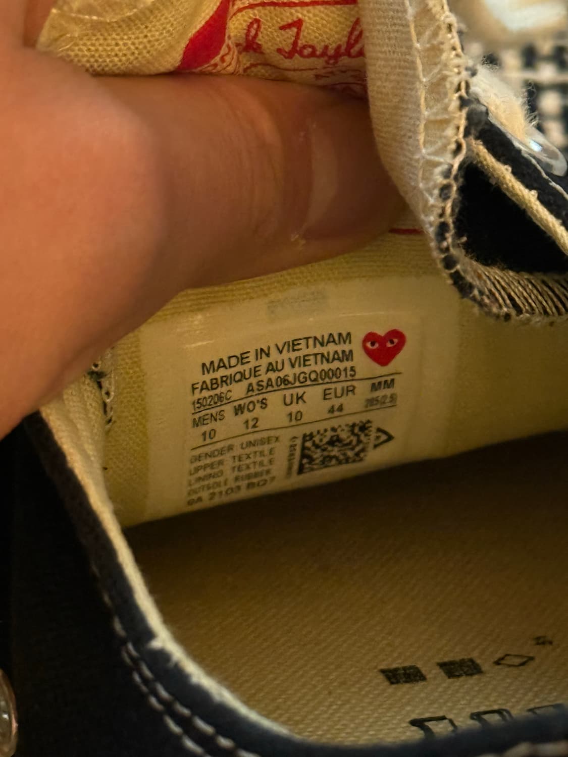 컨버스x꼼데가르송 척 70 블랙 285 상품이미지5