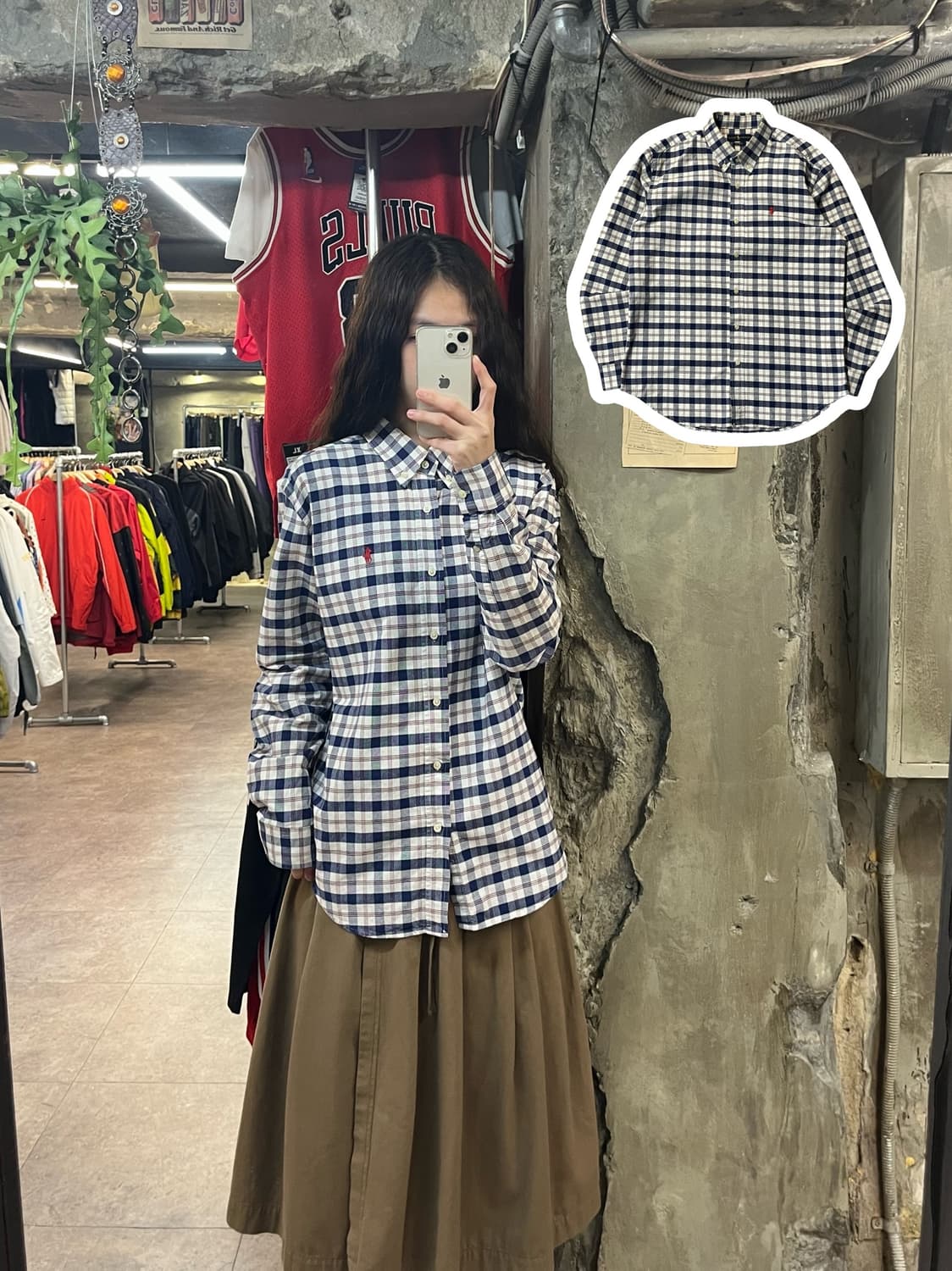 폴로 랄프로렌 체크 셔츠 네이비 L #csz1927 상품이미지1