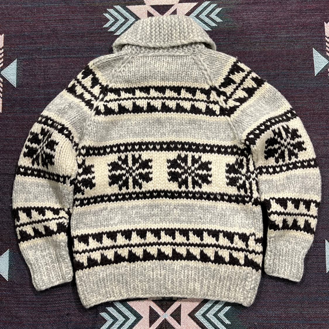 [TUAK] 빈티지 캐나다 핸드니트 코위찬 집업가디건 상품이미지2