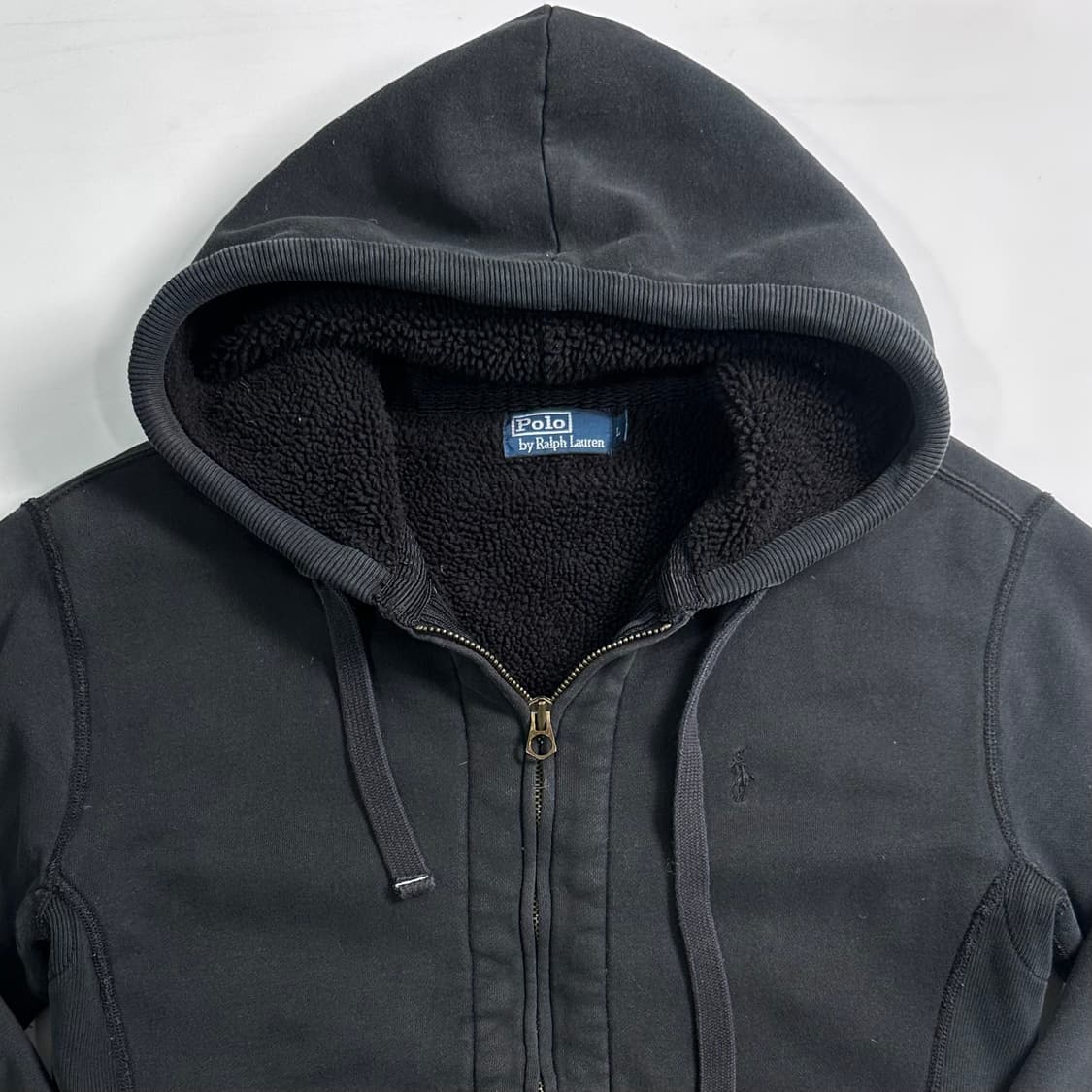 폴로 랄프로렌 블랙 양털 스키패치 후드집업  상품이미지2