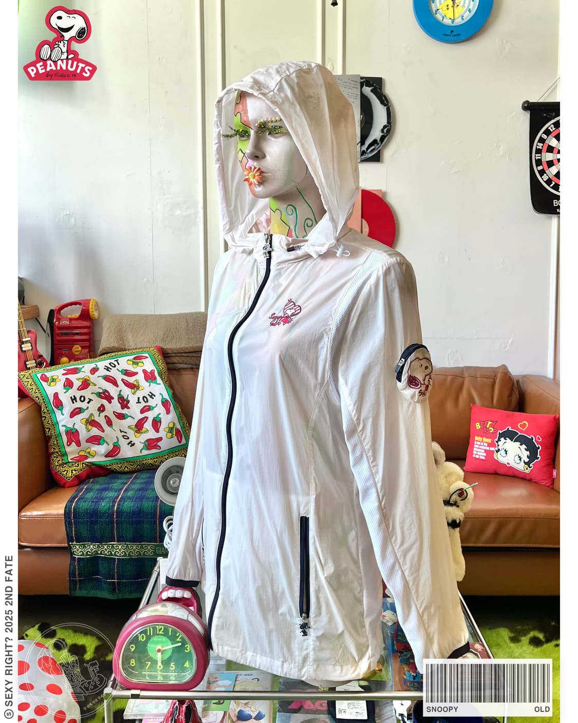 Old SNOOPY Nylon Hood Windbreaker Jacket 상품이미지1