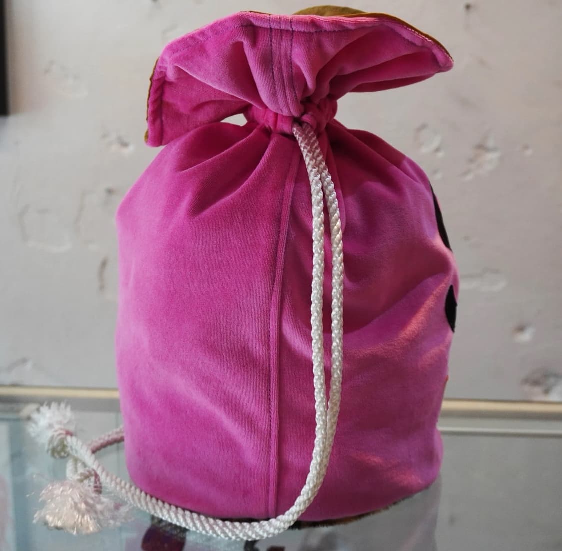 Skoloct 머니백 💲벨벳  핑크 호피 상품이미지4