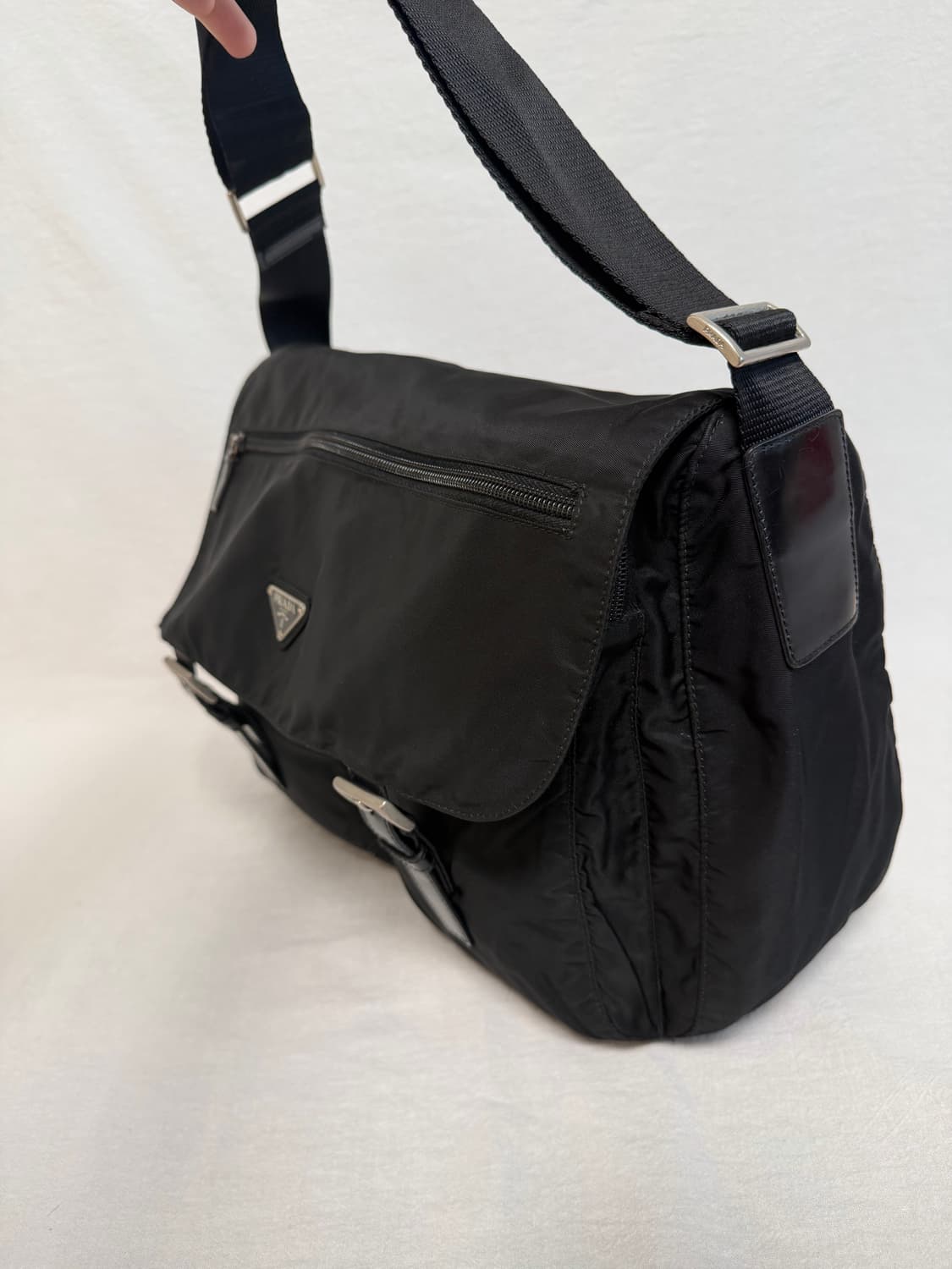 정품 프라다 포코노 나일론 투포켓 블랙 크로스백 메신저백 숄더백 상품이미지6