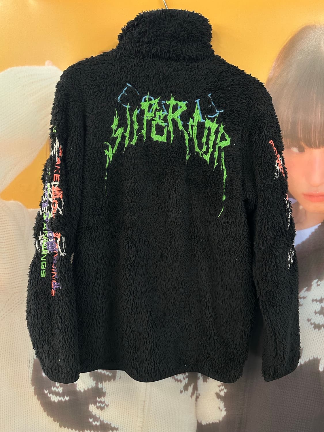 DIESEL 디젤 블랙 레터링 후리스집업 상품이미지7