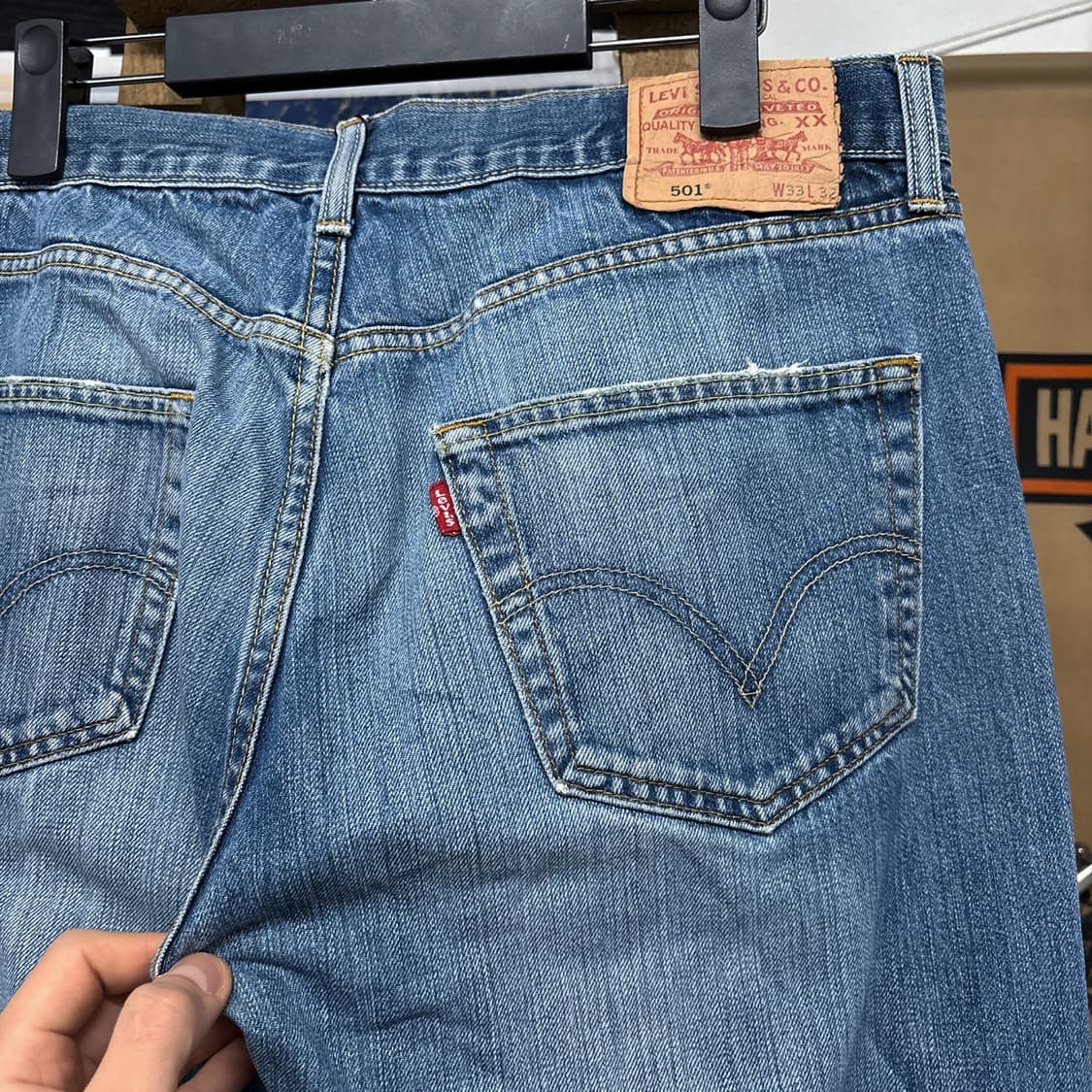 00s 리바이스 501 유럽라인 빈티지워싱 데미지 진 버튼플라이 N662 상품이미지6