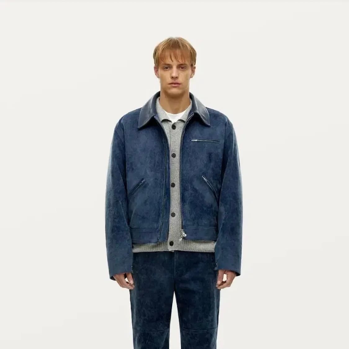 (구매)솔리드옴므 23FW 레더넥 하드코튼 자켓 상품이미지1