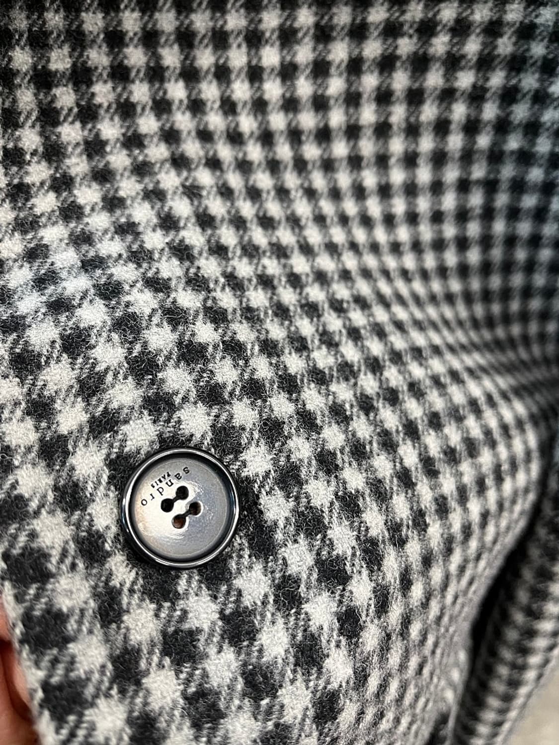 100) 산드로 구스 체크 울코트  상품이미지8