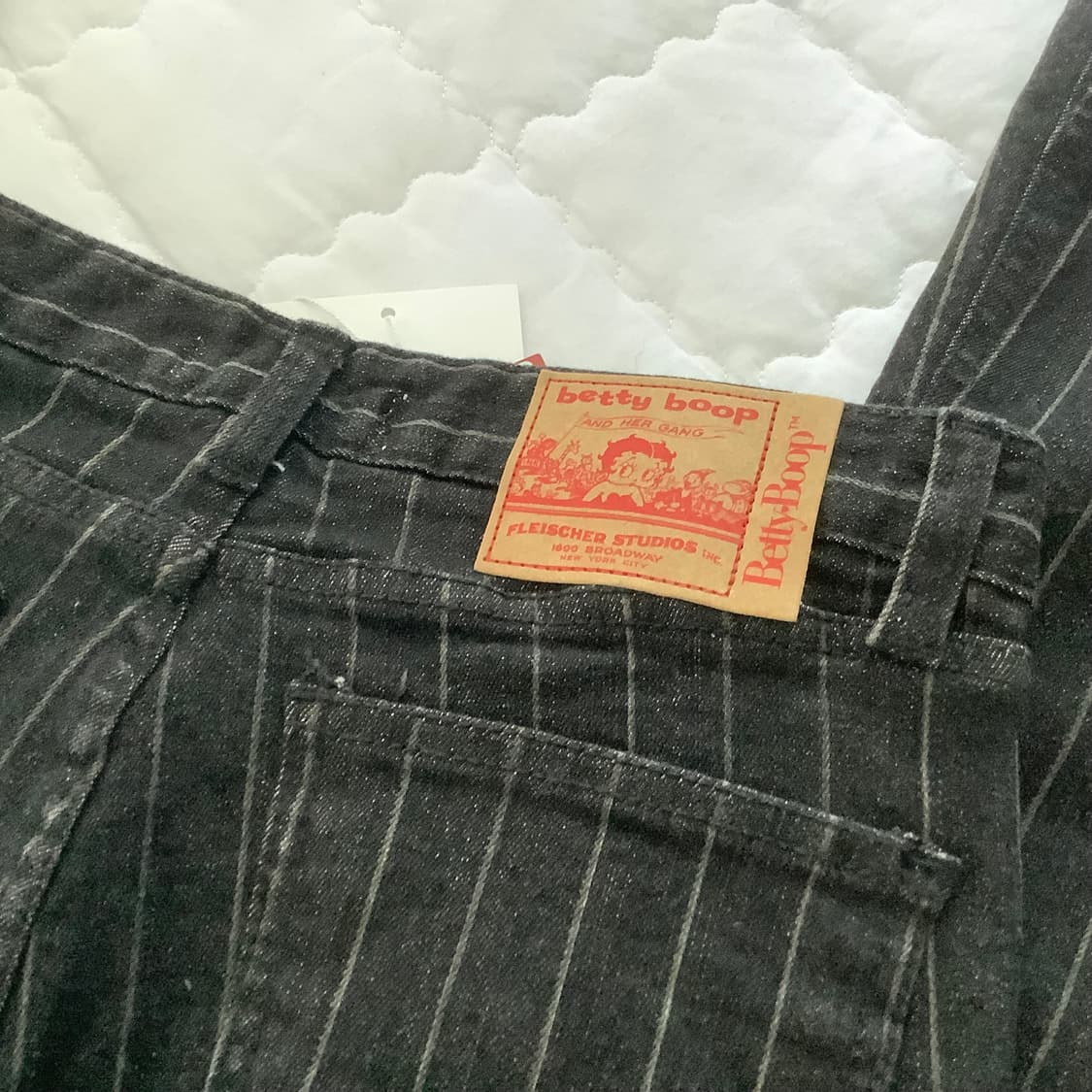 베티붑 로우라이즈 스트라이프 부츠컷 데님 팬츠 상품이미지5