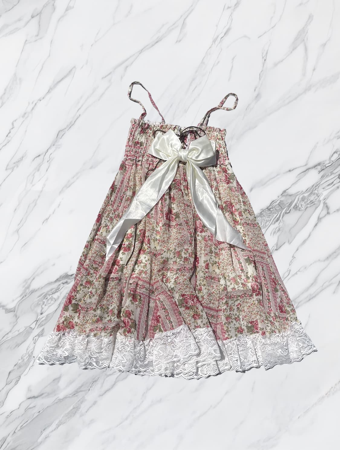 플라워 슬리브리스 드레스 상품이미지1