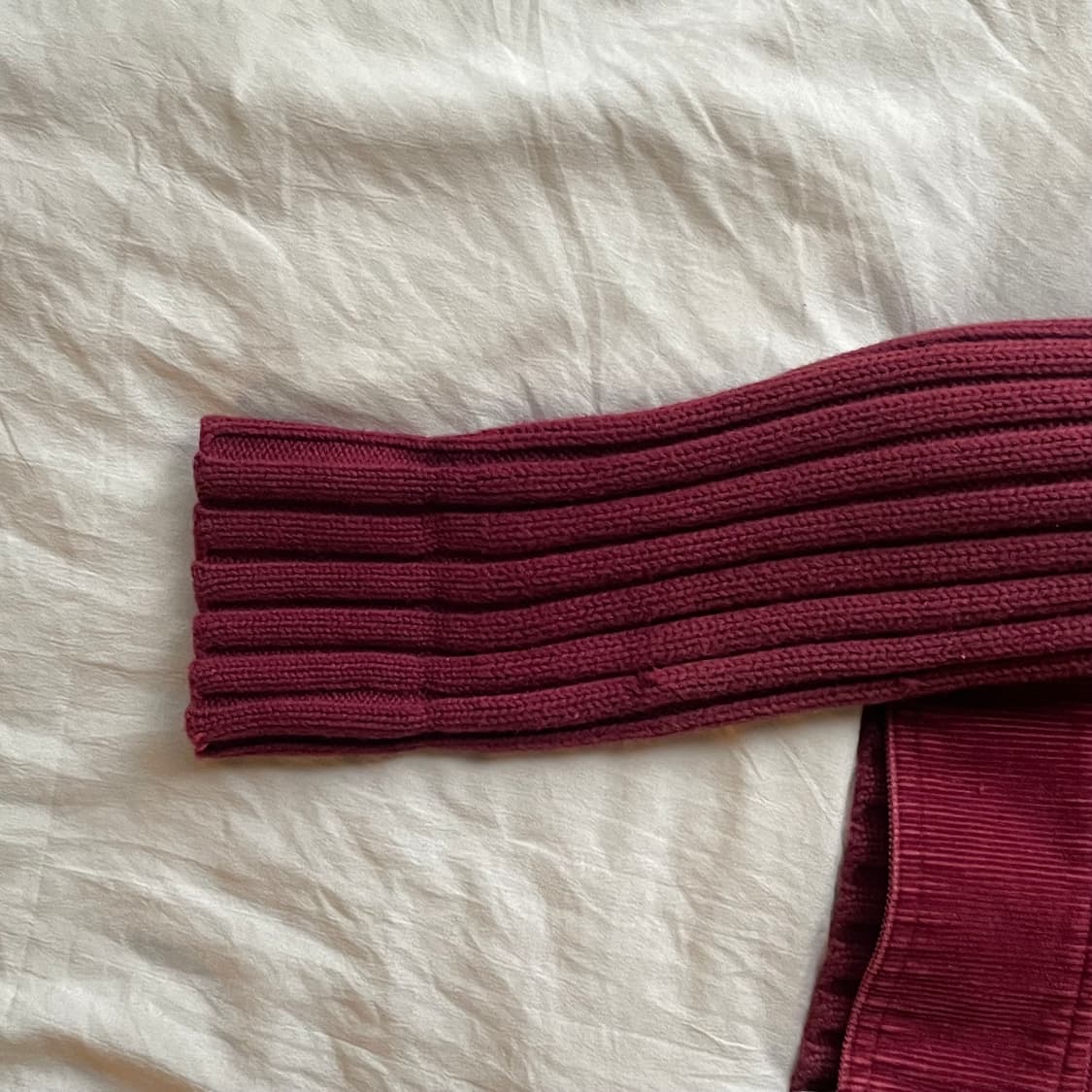 Vintage Burgundy Knit Corduroy Zip Up 상품이미지6