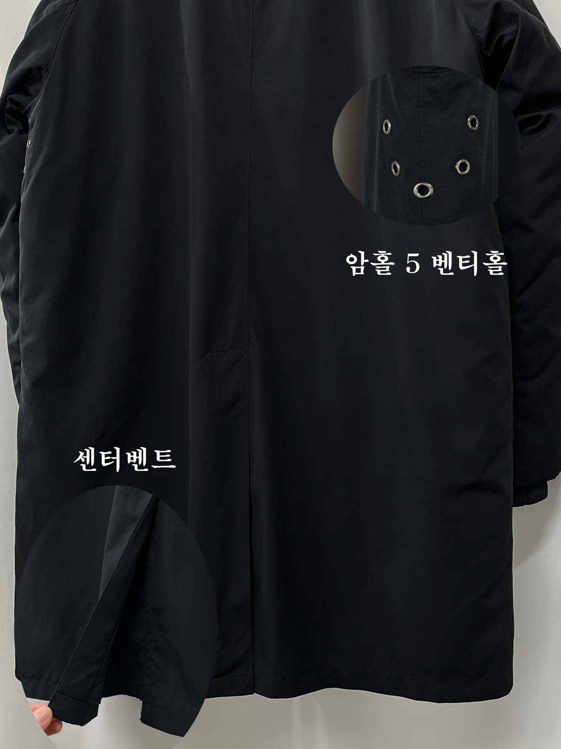 폴로 랄프로렌 카우레더 블랙 발마칸 구스 다운 코트 자켓 상품이미지8