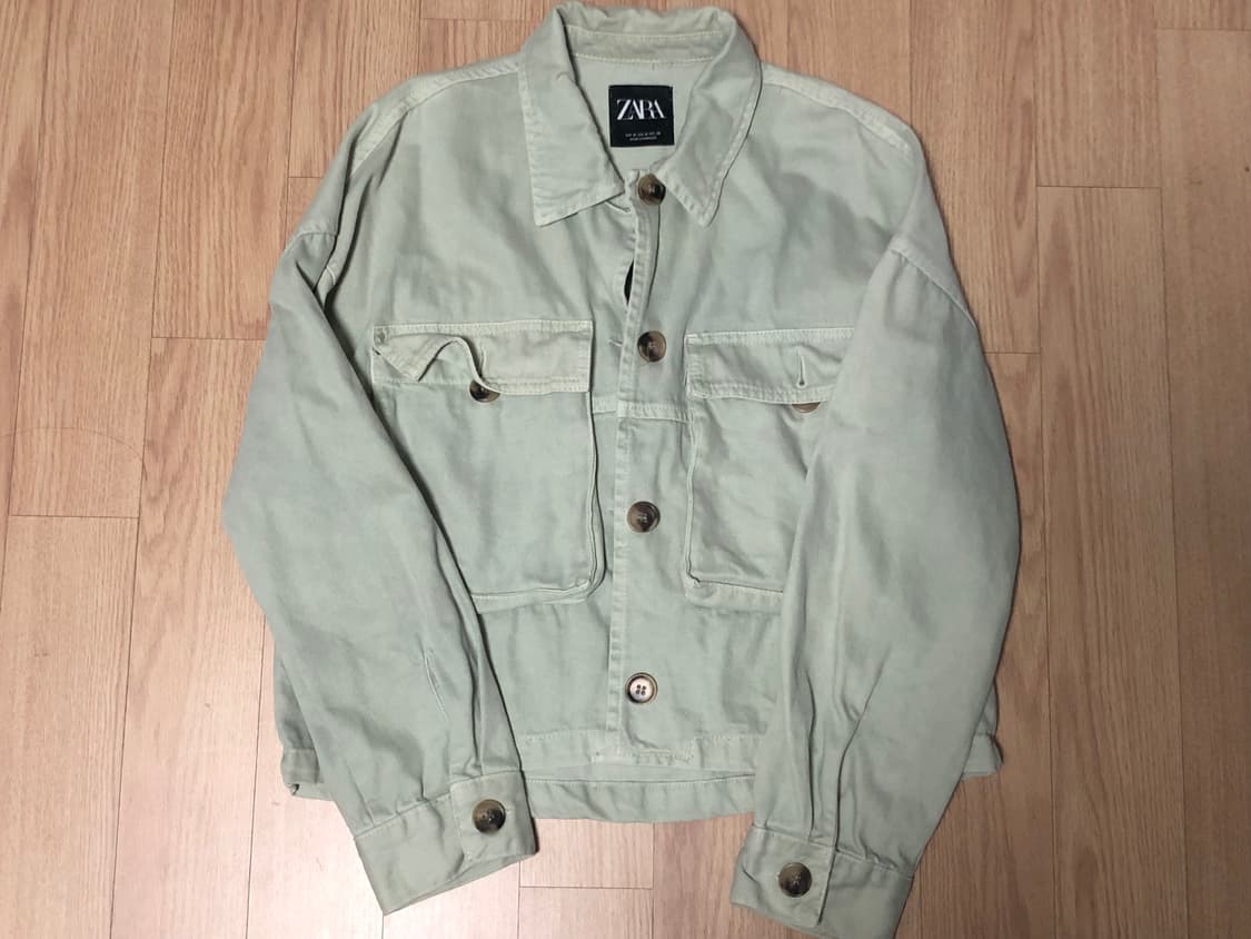 자라 민트 우드버튼 자켓 🍀 상품이미지1