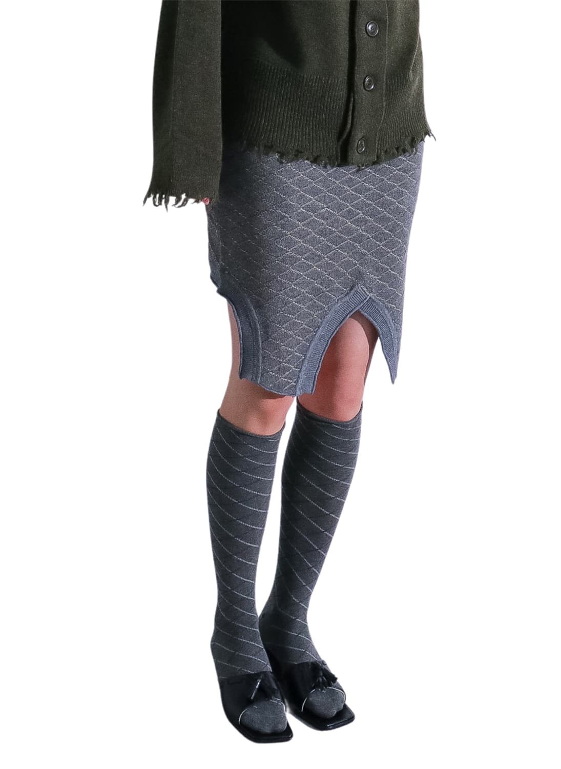 F/ PERVERZE 퍼버즈 스티치 베스트 스커트 상품이미지1