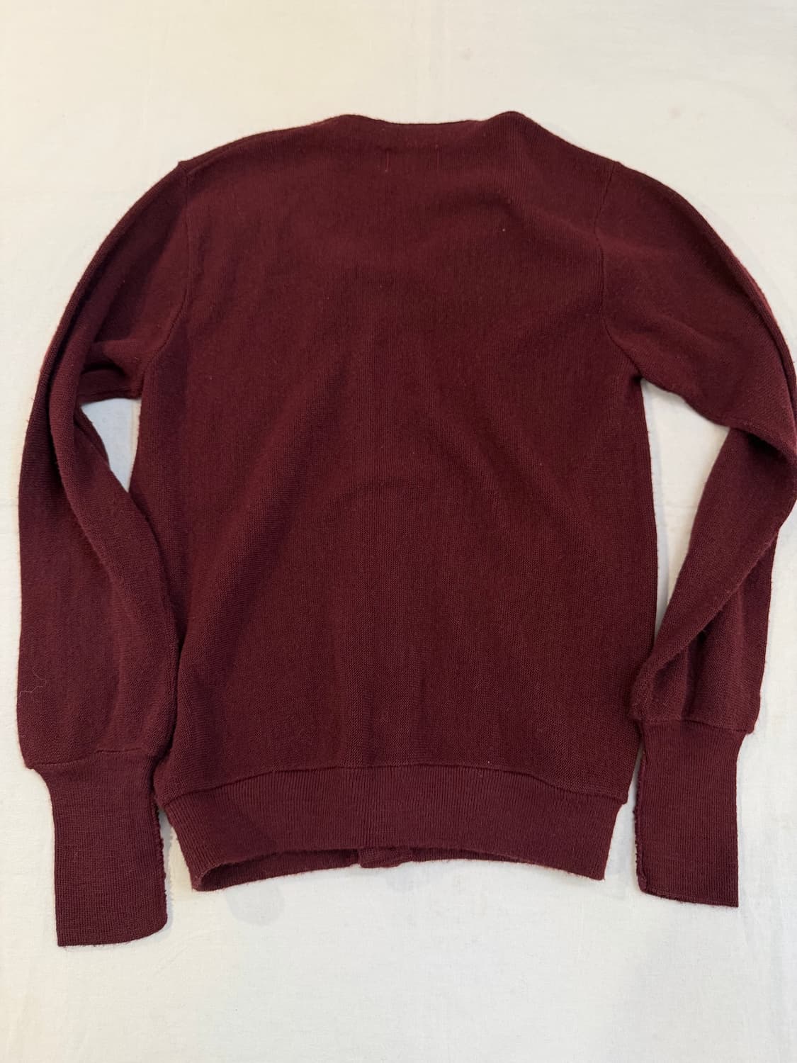 70s IZOD 라코스테 아카이브 버건디 아크릴 가디건 상품이미지3