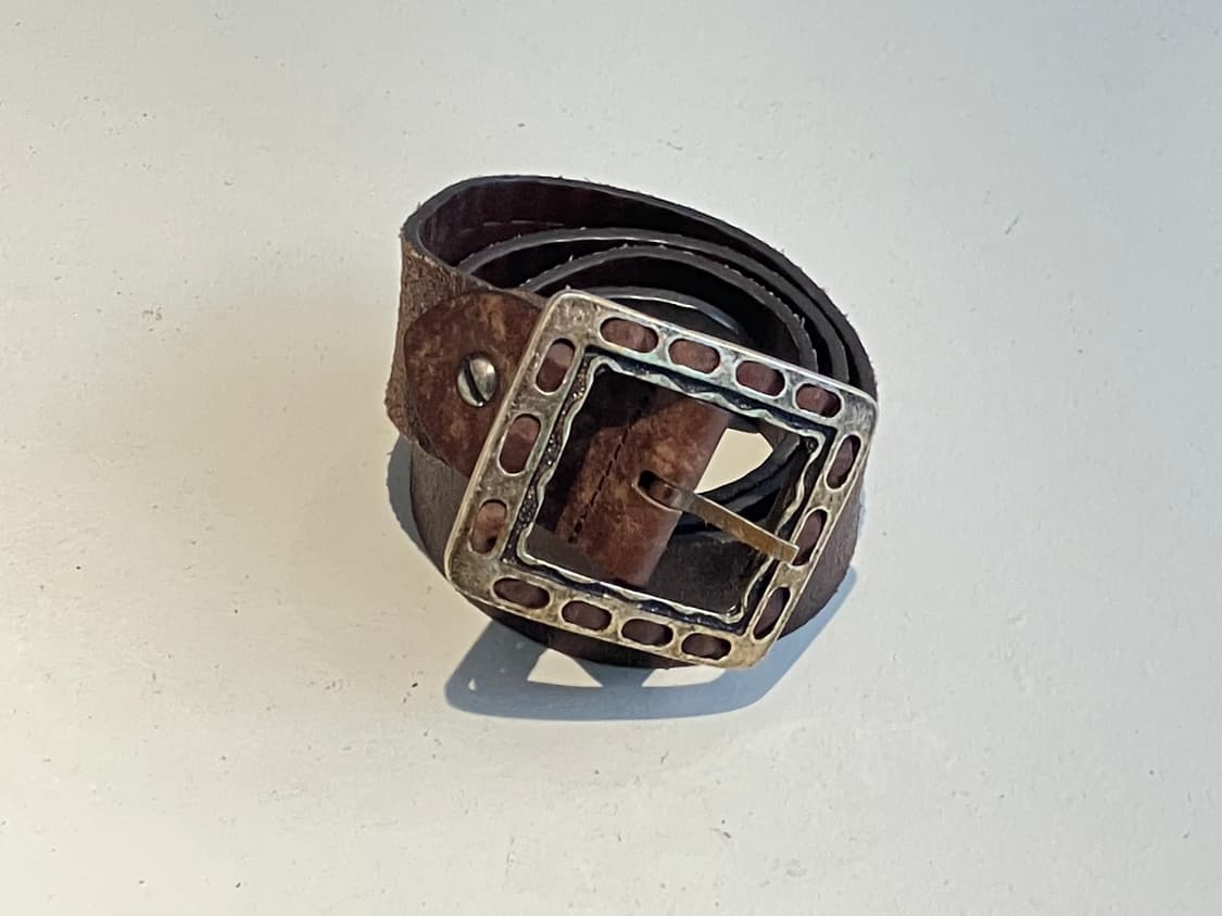 Dsquared2 헤비 에이징 브라운 레더 벨트 상품이미지1