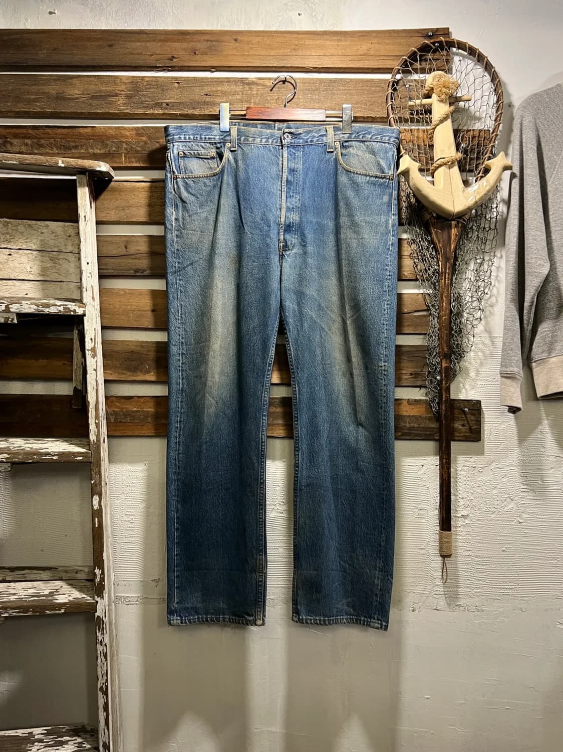 [42]80's 리바이스 501 USA Made 빈티지 워싱 데님 팬츠 상품이미지1