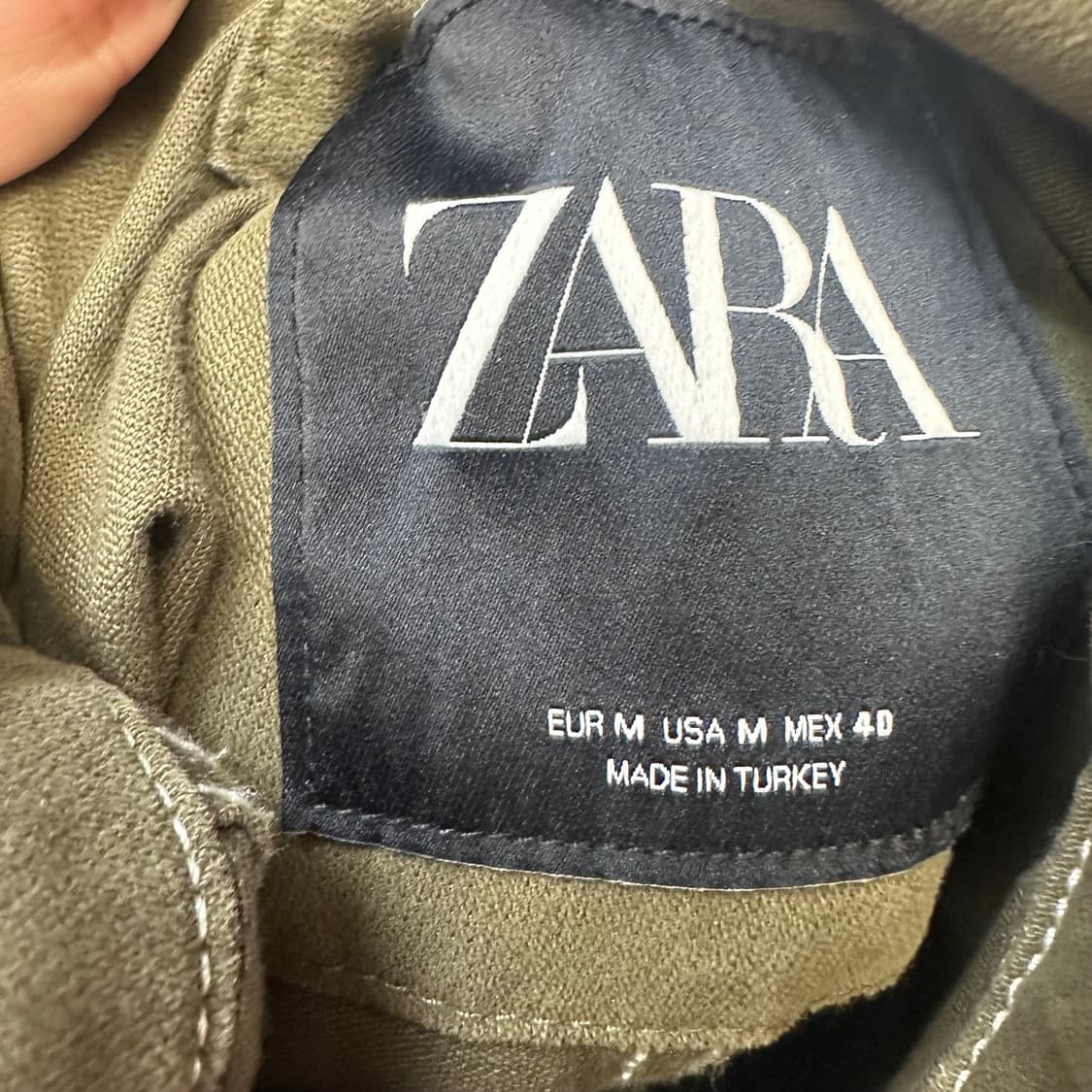 자라 빈티지 화이트 스티치 카키셔츠자켓 M 상품이미지3