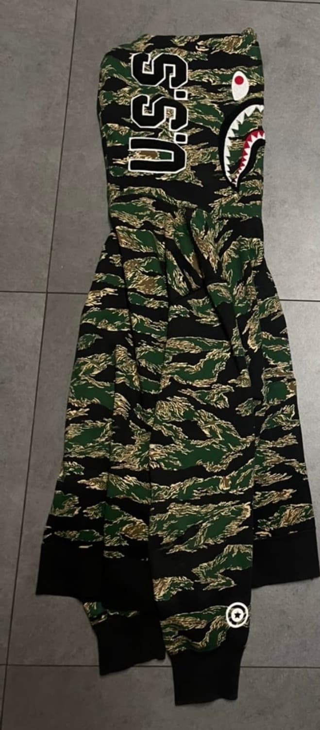 Bape ursus 타이거 카모 샤크 풀집 후디 상품이미지3