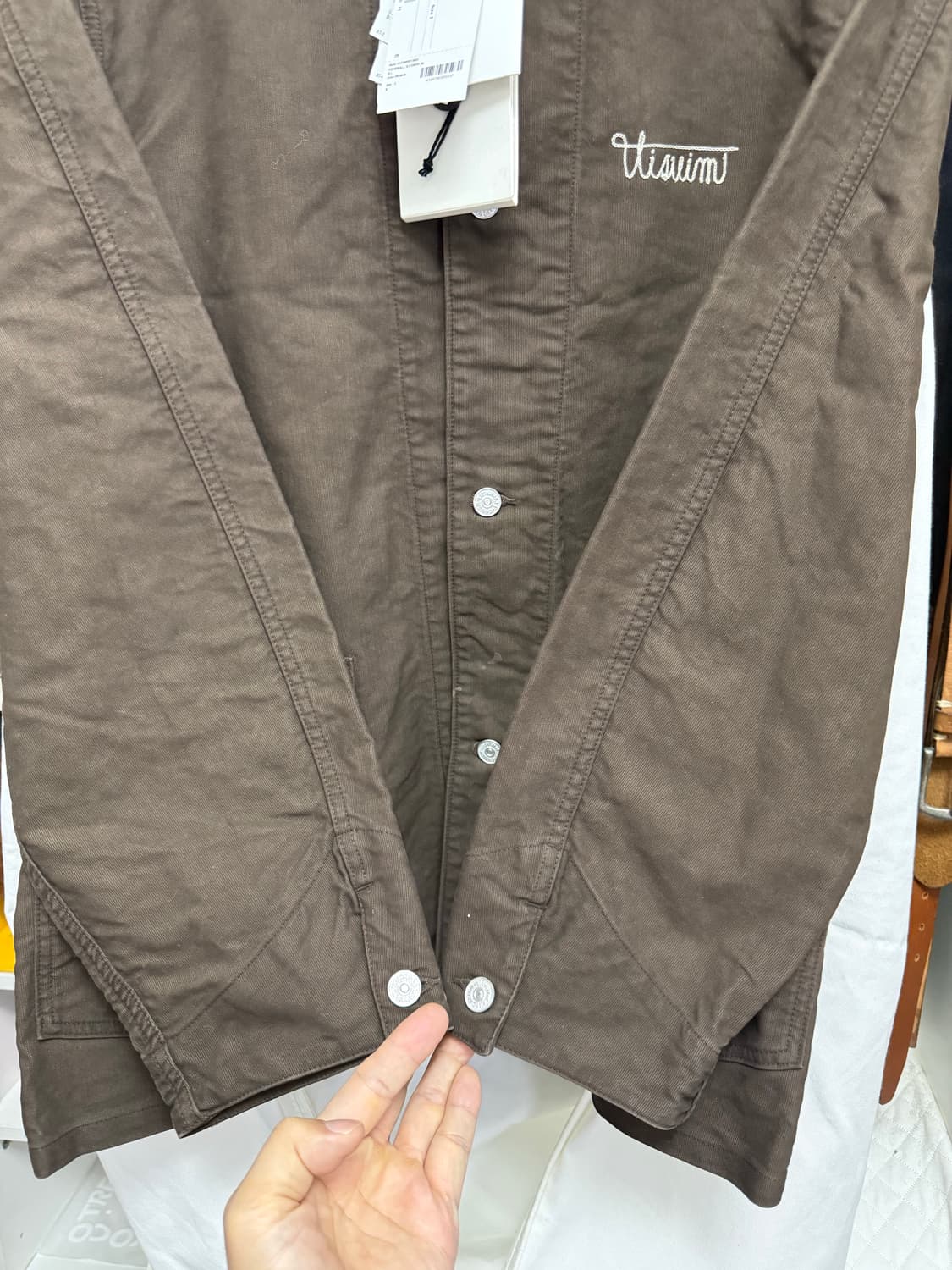 비즈빔25AW coverall 커버롤 자켓 네츄럴 머드 다잉 이세탄 전시 상품이미지4