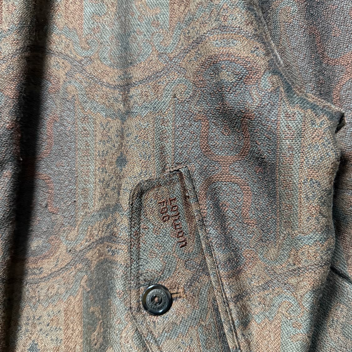 런던포그 에스닉 풀 패턴 브라운 블루종 봄버 자켓 상품이미지5