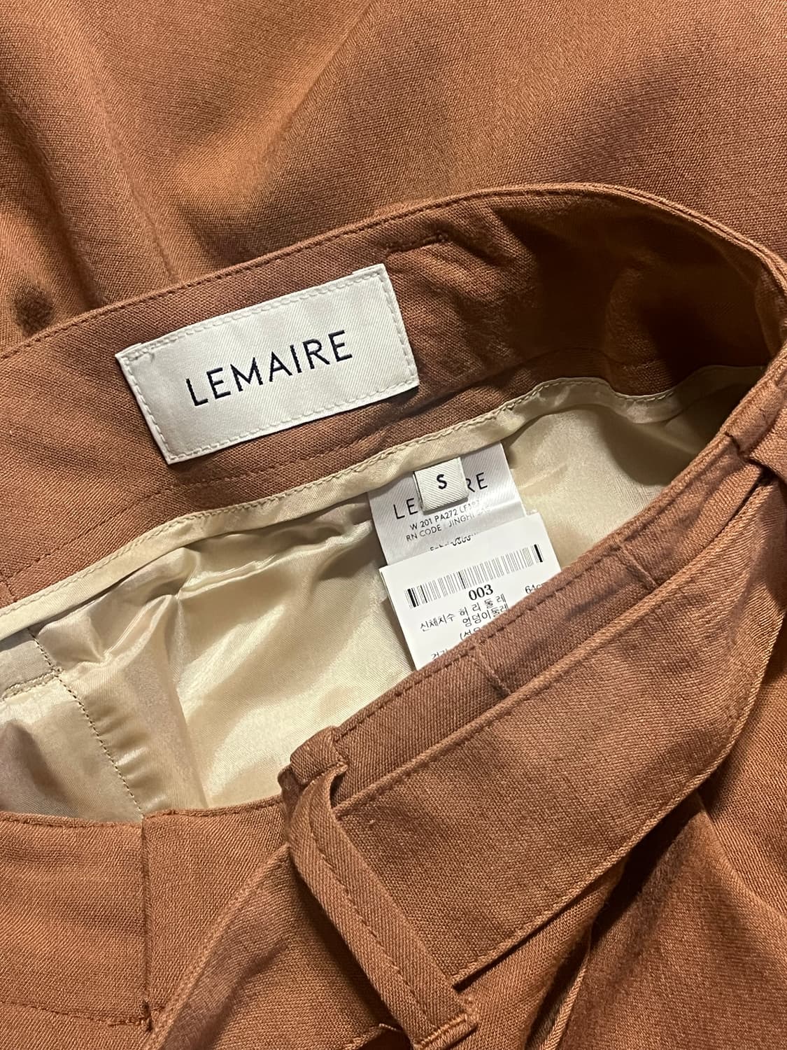 LEMAIRE 벨티드 팬츠 S 상품이미지3