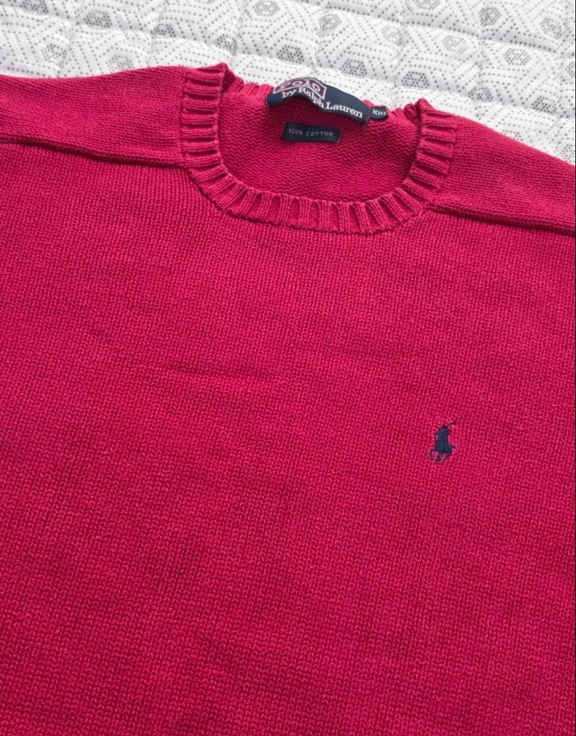 폴로 랄프로렌 레드 크루넥 니트 100 상품이미지2