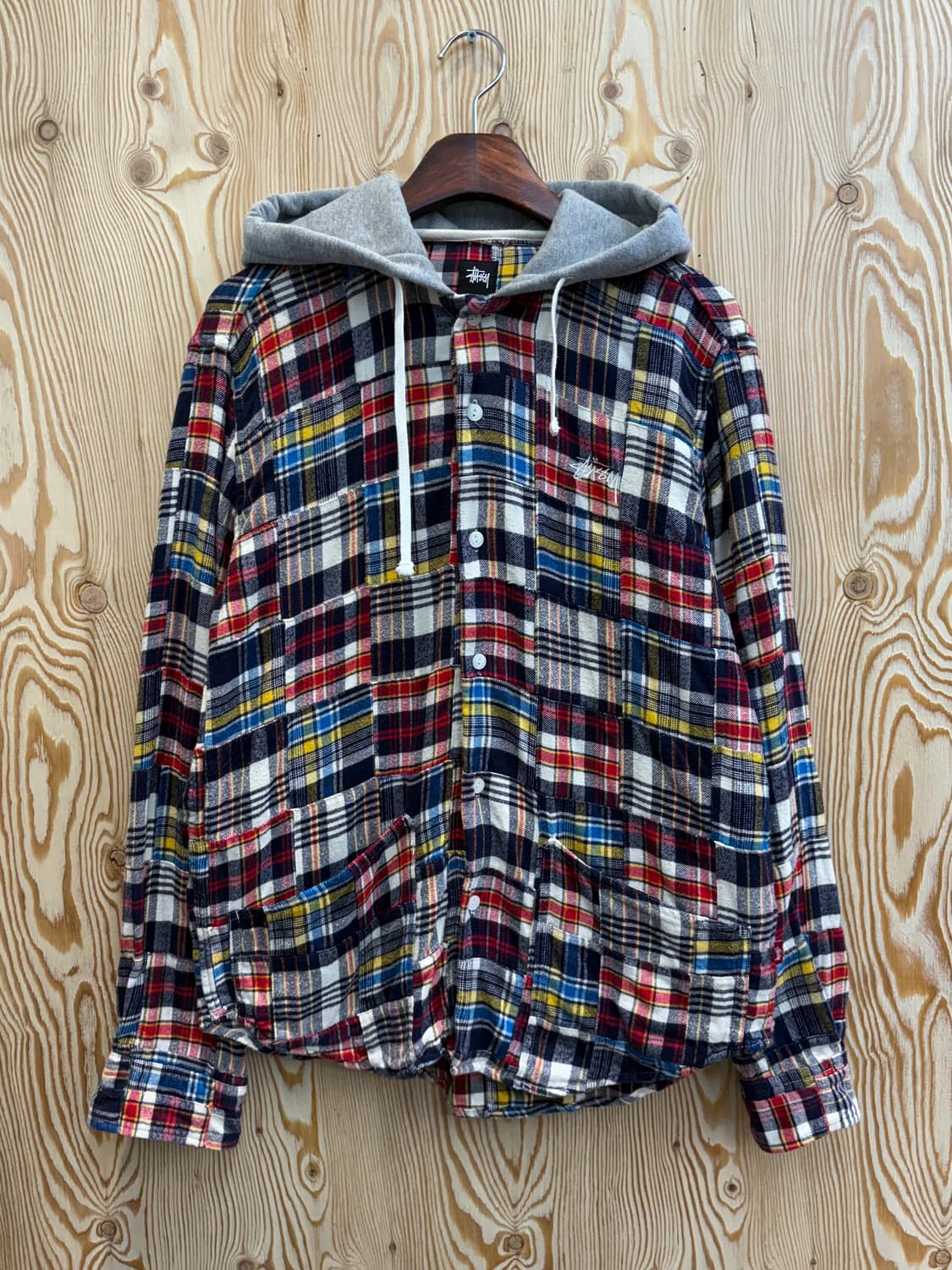 00s 스투시 마드라스패턴 셔츠 후드 자켓 상품이미지1