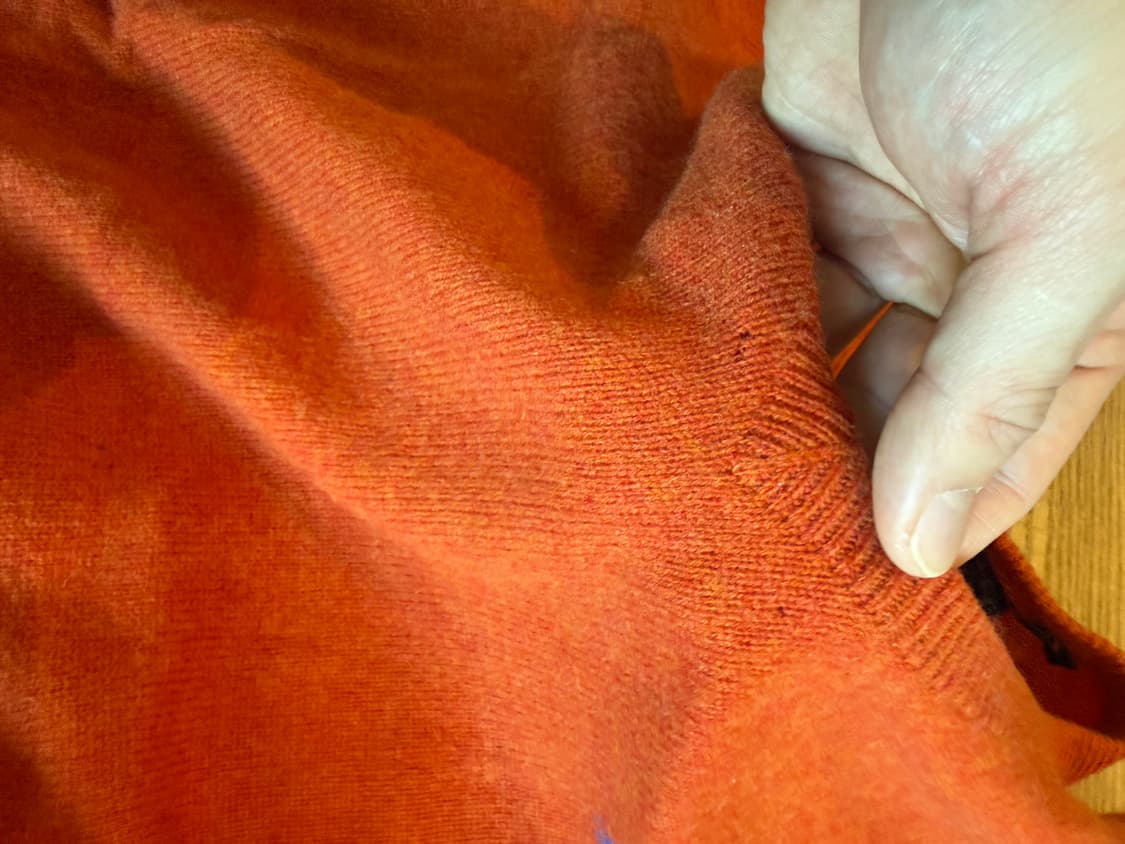 폴로 브이넥 스웨터 니트 라지 주황색 상품이미지5