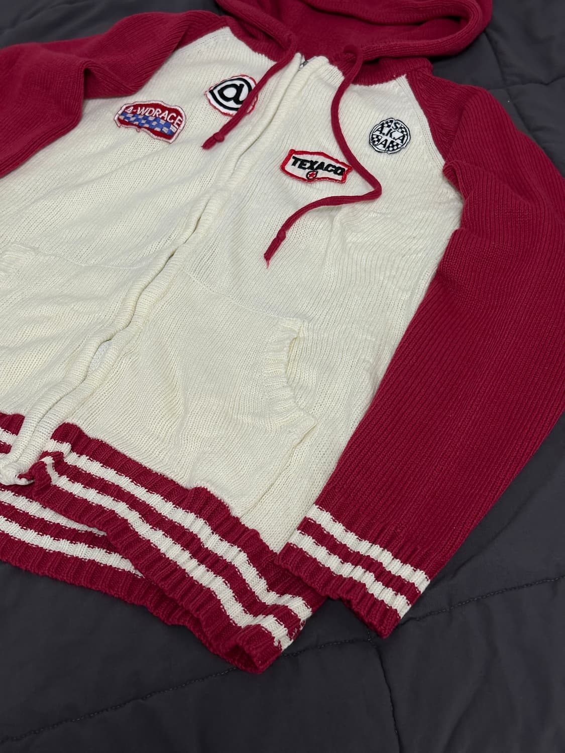 jp빈티지  니트 코위찬 후드 집업 미디움 상품이미지4