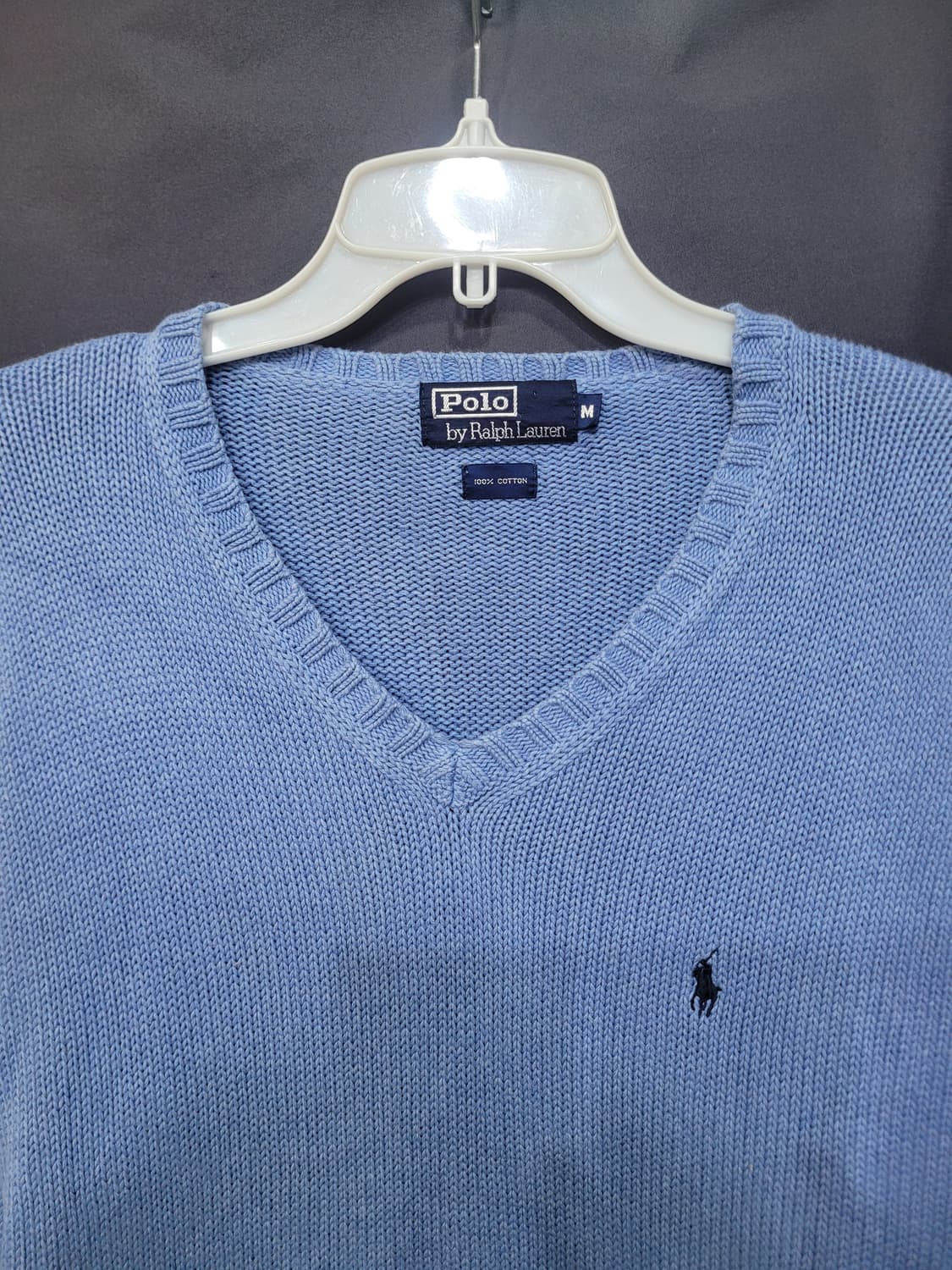 Ralph Lauren 랄프로렌 빈티지 스카이블루 브이넥 니트 상품이미지2