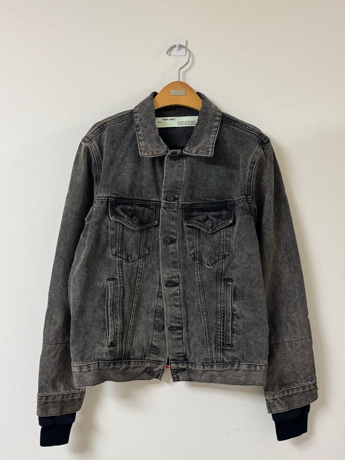오프화이트 블랙 데님 자켓 상품이미지1
