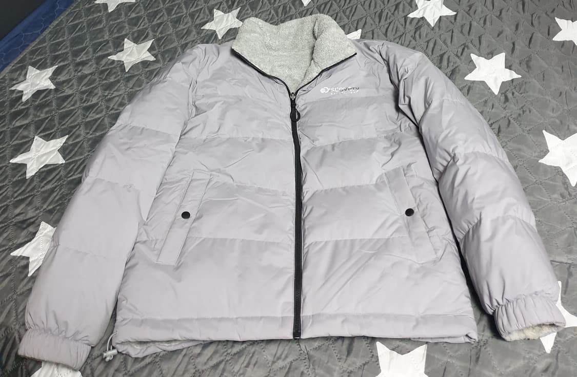 디스커버리 덕다운 리버시블 후리스 패딩 라이트그레이 (100) 상품이미지5