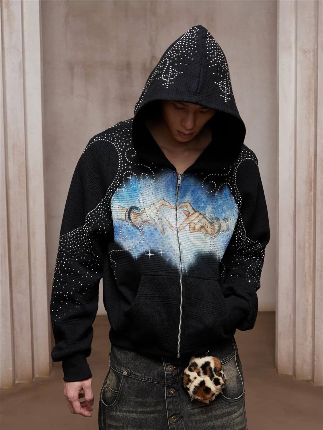 빈티지 그래픽 후드집업 블랙 상품이미지7