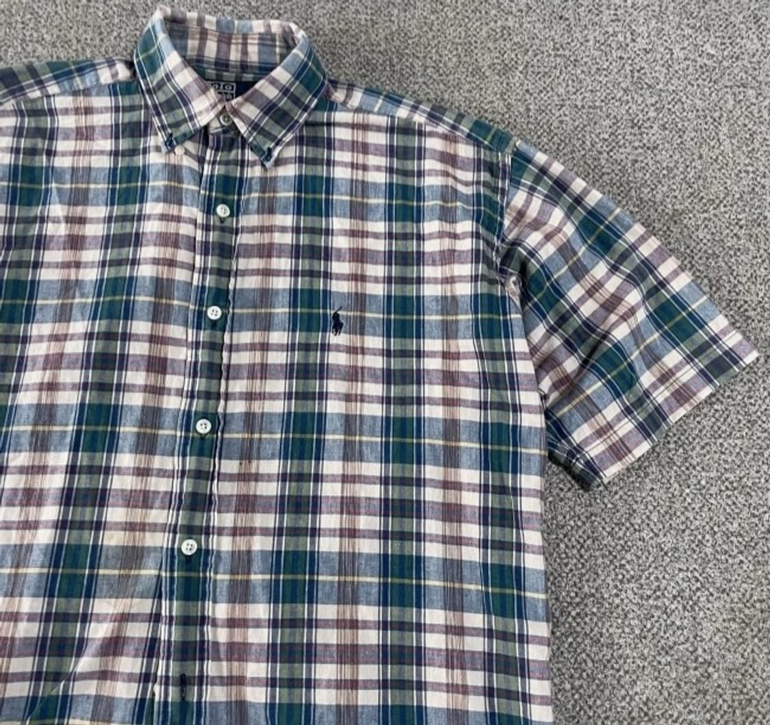 폴로 POLO 랄프로렌 반팔 체크 셔츠 100/L 상품이미지2