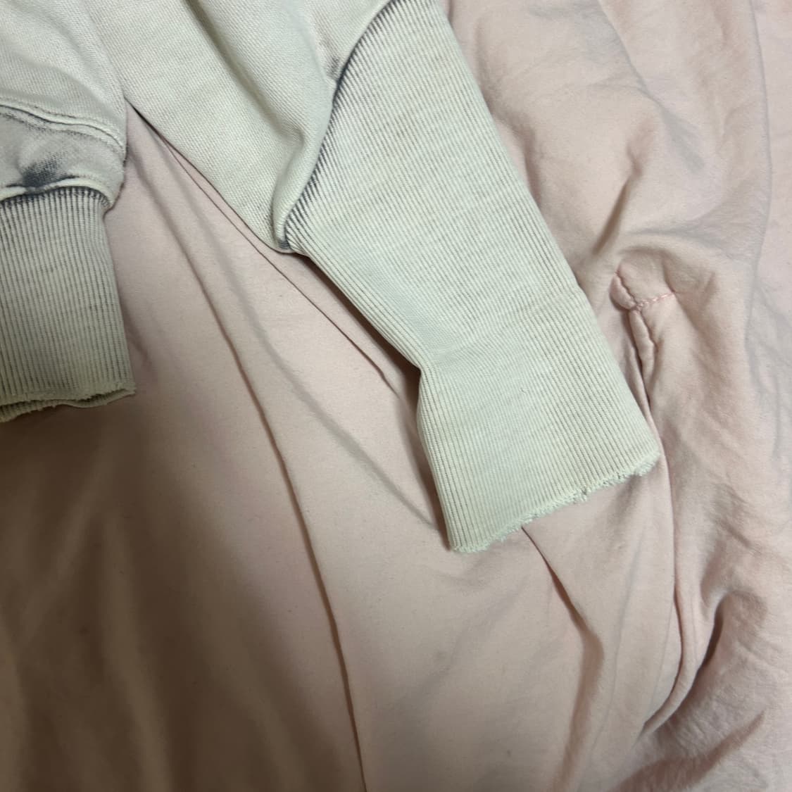 미스치프 빅포켓 후드 블리치드 핑크 그레이 M 상품이미지8