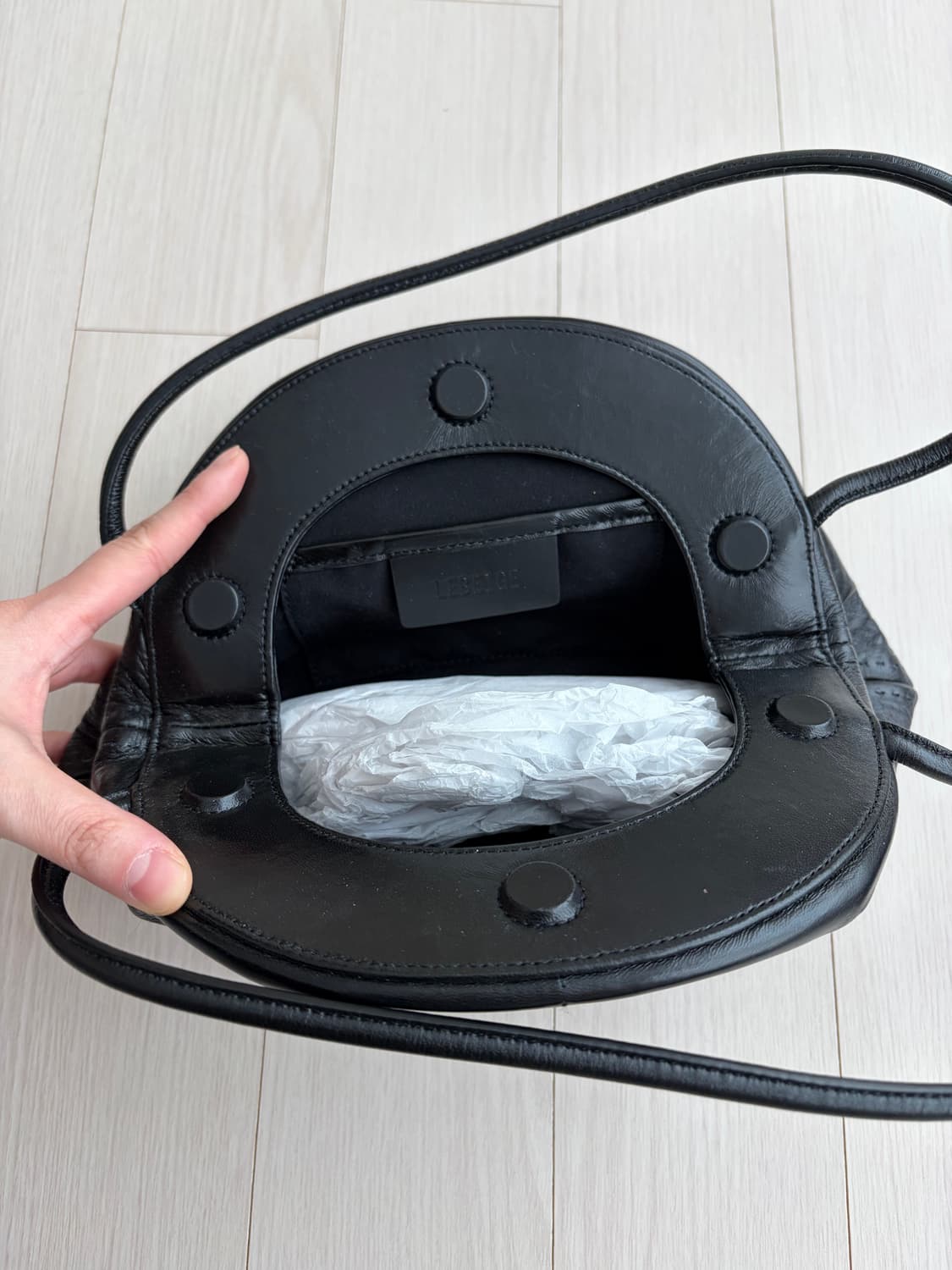 르베이지 레더 미니 토트백 상품이미지5