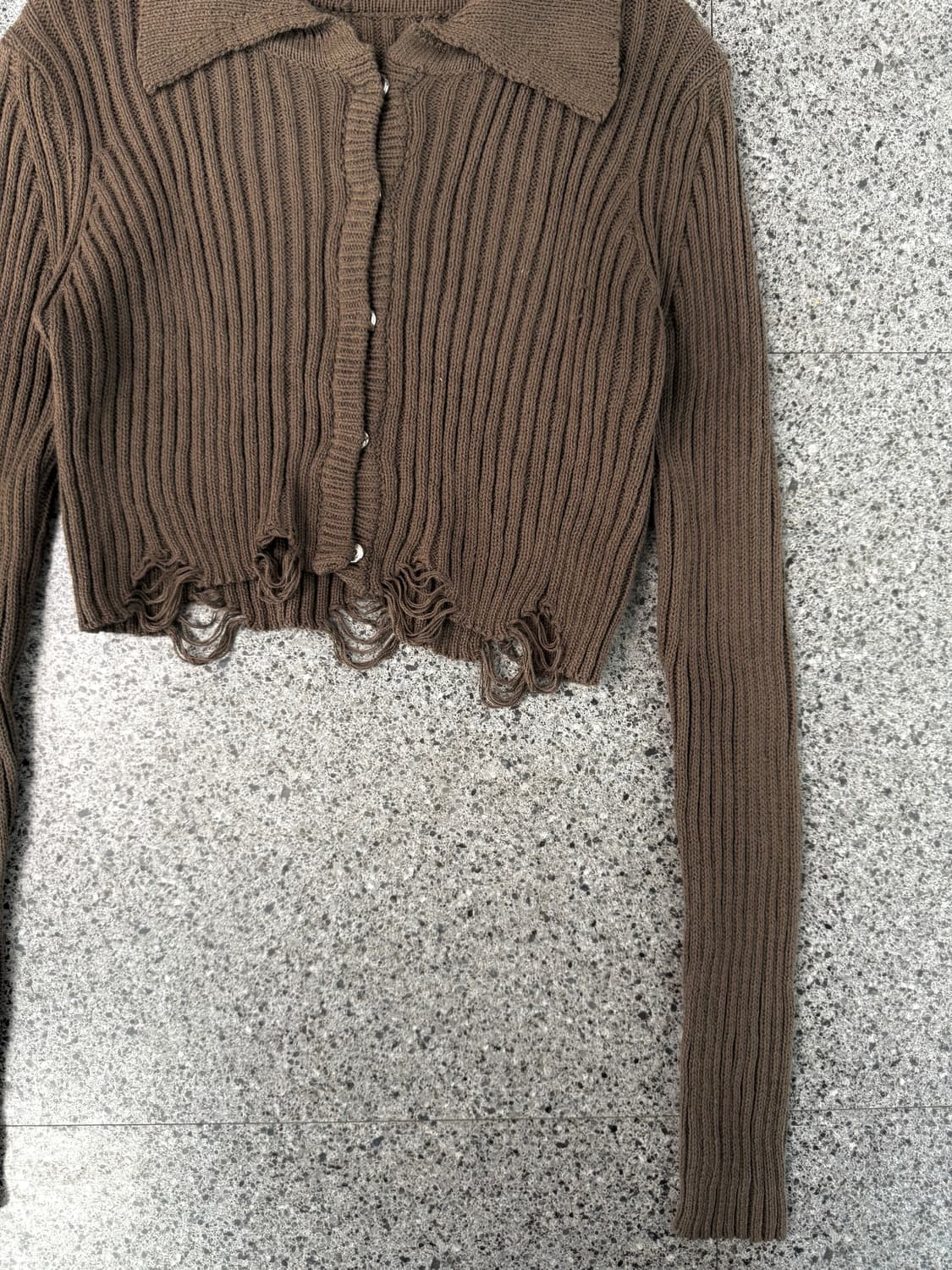 vintage cropped ribbed cardigan 상품이미지2