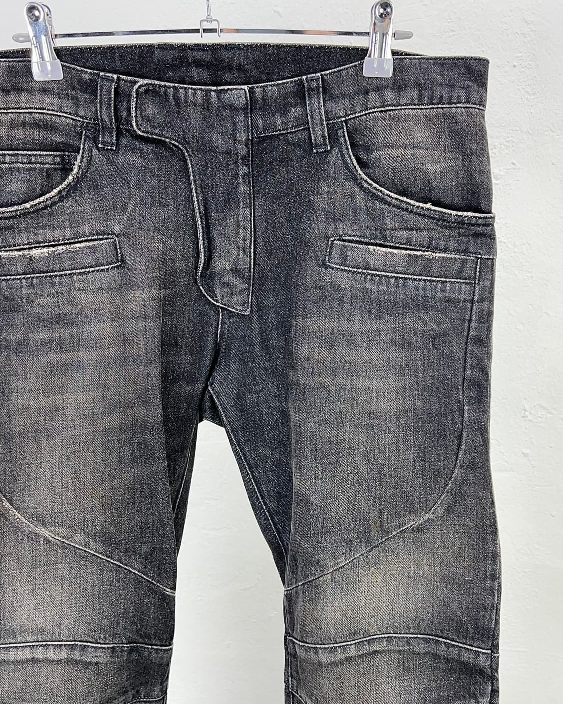 발망 페이 디드 리브 슬림 바이커 데님 팬츠 상품이미지3