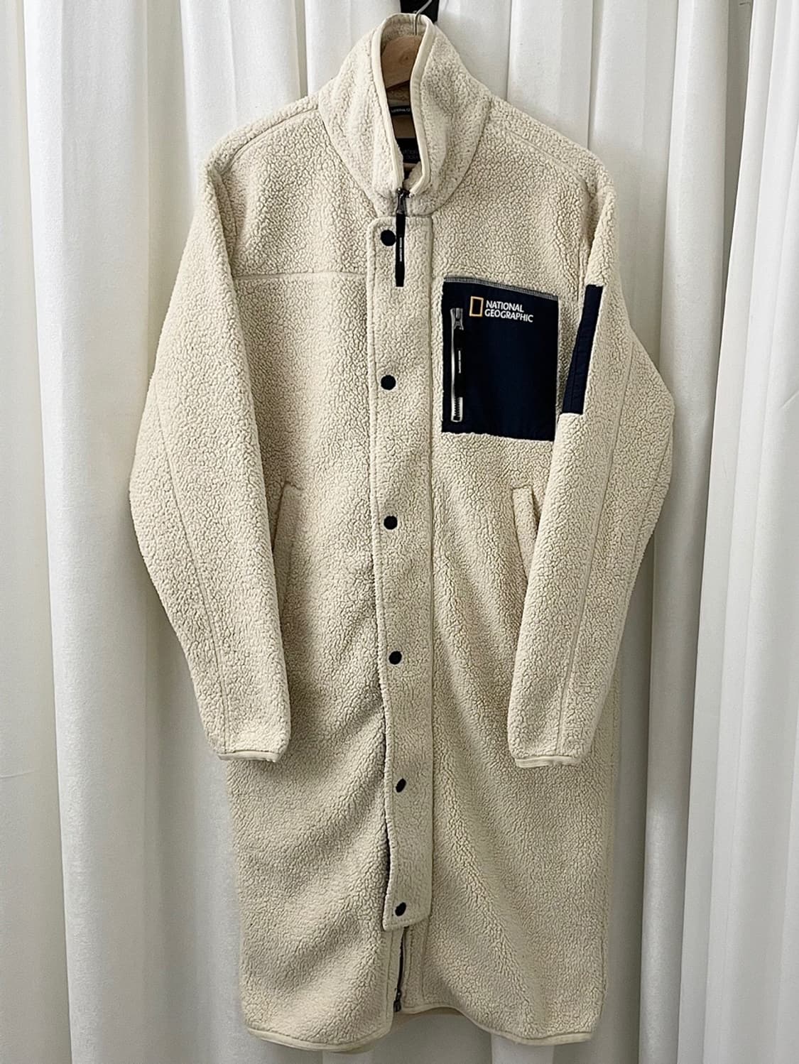 내셔널지오그래피 아이보리 롱 후리스 자켓 상품이미지3