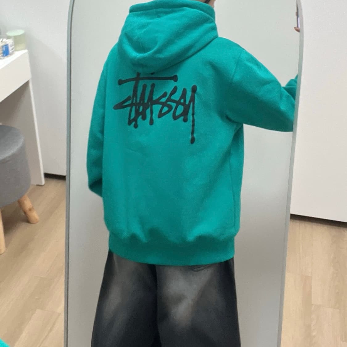 스투시 민트그린 기모안감 베이직 후드집업 상품이미지1