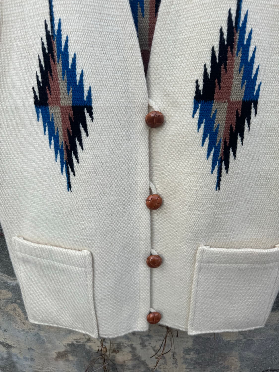 오르테가 핸드 우븐 울 치마요 베스트 나바호 네이티브 웨스턴 조끼 상품이미지7